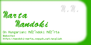 marta mandoki business card